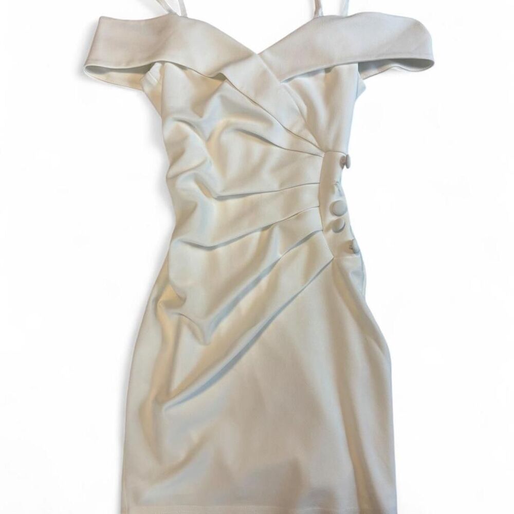 Fashion-nova Women's White and Green Dress